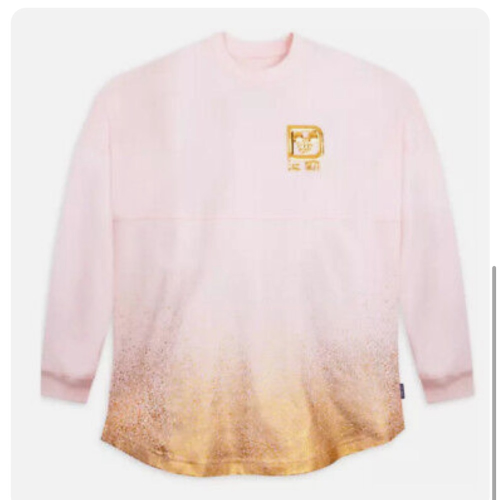 DISNEY walt disney world gold splatter light pink blush spirit jersey XS